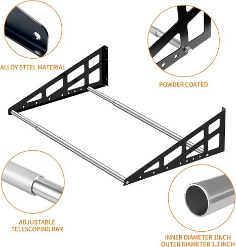Tire Rack Wall Mount,Heavy Duty Adjustable 31"-56" Tire Storage Rack, Wheel Racks for Garage with Telescopic Rods, Hanging Garage in Kuwait