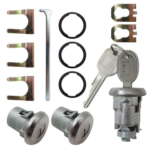 Chrome Doors/Trunk Lock Key Cylinder Set with Keys 608307 605533 Fit for Caprice & Impala 1967-1970, 1977-1996 (NO Station Wagon Models) in Kuwait