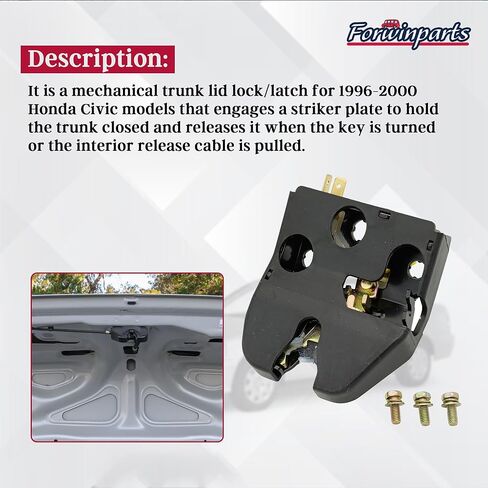 Forwinparts الجذع مزلاج غطاء قفل الجمعية 74851-S01-A01 لهوندا سيفيك 1996 1997 1998 1999 2000 74851S01A01 in Kuwait