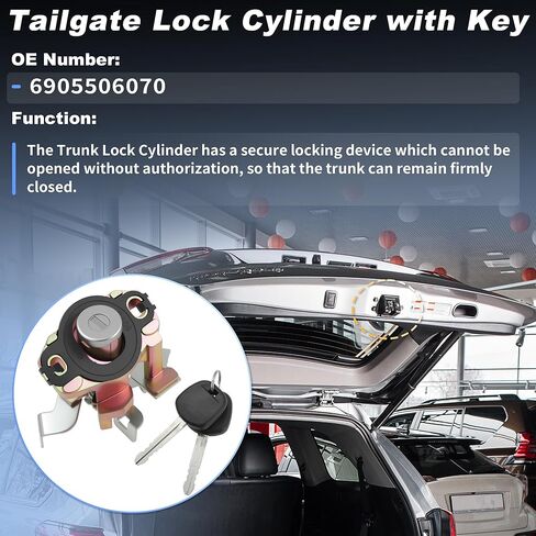 Aluminum Alloy Trunk Lock Cylinder for Toyota Camry 2007-2011 Tailgate Key Cylinder for Trunk Car Door Locks Replace No.6905506070 in Kuwait