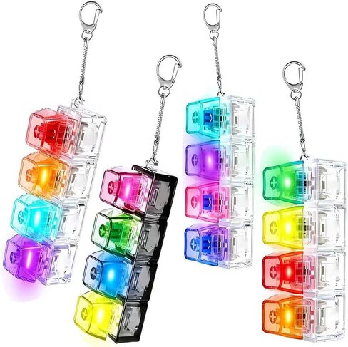 4 عبوات من لعبة سلسلة مفاتيح فيدجيت للوحة المفاتيح، لوحة مفاتيح مع أضواء LED لوحة مفاتيح لتخفيف التوتر، هدايا فيدجيت كلكر للأطفال في عيد الفصح وعيد الميلاد in Kuwait