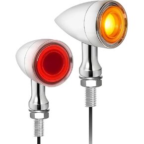 Motorcycle Bullet Turn Signals -2 PCS LED Tail Lights, SMD Blinker Red White Light Wireless Indicator Compatible With Honda Yamaha Suzuki Kawasaki Harley Sportster Dyna (Black in Kuwait