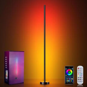 مصباح أرضي زاوية LED ذكي RGBICW من OIYN - 16 مليون لون DIY، 68+ مشهد، مزامنة الموسيقى، التطبيق والتحكم عن بعد، إضاءة محيطة متغيرة الألوان لغرف المعيشة وغرف النوم وغرف الألعاب in Kuwait