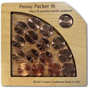 10 Penny Puzzle - A Circle Packing Problem - Ten Mint Pennies are Included in Kuwait