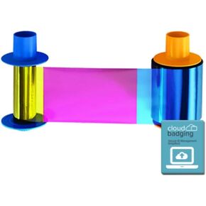 045630 YMCKO Dye-Sublimation Ribbon for DTC1500-700 Images + 30-Day CloudBadging Trial in Kuwait