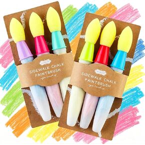 2026 New Sidewalk Chalk Paint Brush, Portable High-Capacity Chalk Brush Kids, Refillable Chalk Shells, for Creative Painting Painting Set (6-Piece Set*1 Powder-Free) in Kuwait