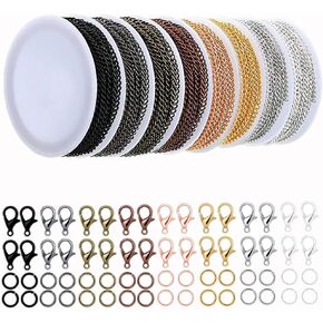 36ft Golden Ball Bead Chain,2.4mm Stainless Steel Electroplated Necklace Chain with 60 Pcs Connectors Clasps for Hanging Ornament,Jewelry Chain DIY Craft Making Supplies for Dog Tag and Men Keychain in Kuwait