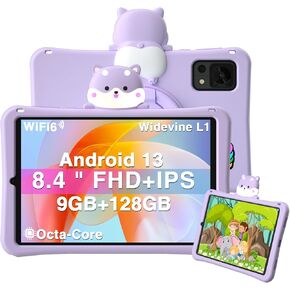 2024 Newest Android 13 Tablet with Octa-Core Processor, 8.4"" Kids Tablet with 9GB RAM 128GB ROM, WiFi 6, BT5.0, 5060mAh, Parental Control, 13MP Dual Camera, Purple, T20MINIKID in Saudi Arabia