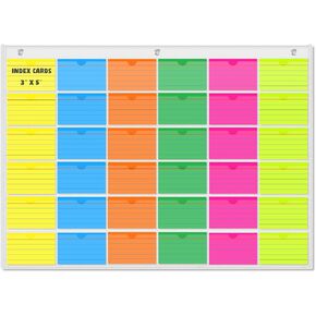 AKAYOK 3" x 5" Index Card Holder Sleeve - 36 Card Slots Organizer for Office, Classroom, and Home - Pocket Chart Perfect for Studying, Workflow Tracking, Presentations, and Organization in Kuwait
