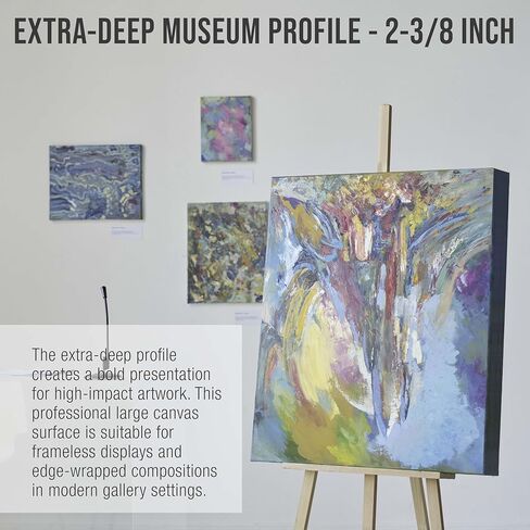 U.S. Art Supply Stretched Canvas for Painting 16" x 20" Museum 2-3/8" Extra Deep Profile, 17oz Acrylic Gesso Triple Primed, Gallery-Style (2 Pack), 100% Cotton, Art Canvases for Painting, Epoxy Resin in Kuwait