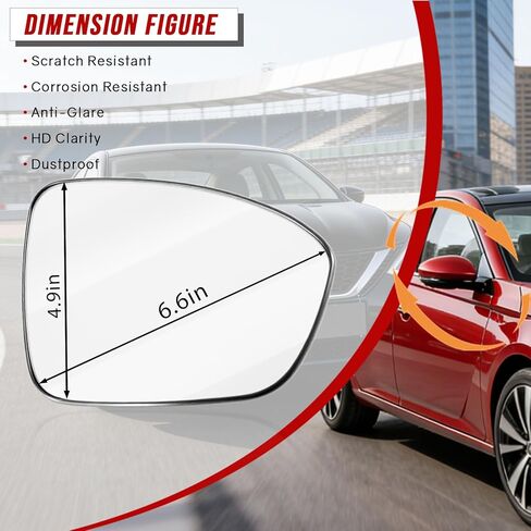 Right Passenger Side Heated Mirror Glass for Nissan Altima 2019-2022,Automotive Exterior Mirror Replacement for Nissan Altima 2019 2020 2021 2022 Rear View Mirrors Glass with Power Heated in Saudi Arabia