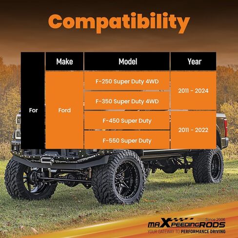 مثبت التوجيه maxpeedingrods لسيارة Ford F-250 F-350 F-450 F-550 Super Duty 4WD 2011-2024، إصدار G1 مثبط التوجيه in Kuwait
