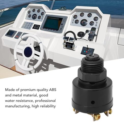 Ignition Key Switch, Heavy Duty 390133 6 Screw with 2 Keys for Inboard Outboard Powered Boats in Kuwait