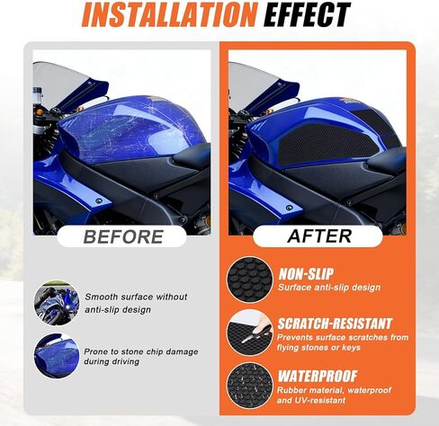 Fuel Tank Pads for YZF R7 with Strong Adhesive - Motorcycle Anti-Slip Fuel Tank Pad Tank Protectors Accessories for YZF R7 2021 2022 2023 2024 2025 in Kuwait