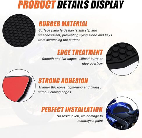 Fuel Tank Pads for YZF R7 with Strong Adhesive - Motorcycle Anti-Slip Fuel Tank Pad Tank Protectors Accessories for YZF R7 2021 2022 2023 2024 2025 in Kuwait