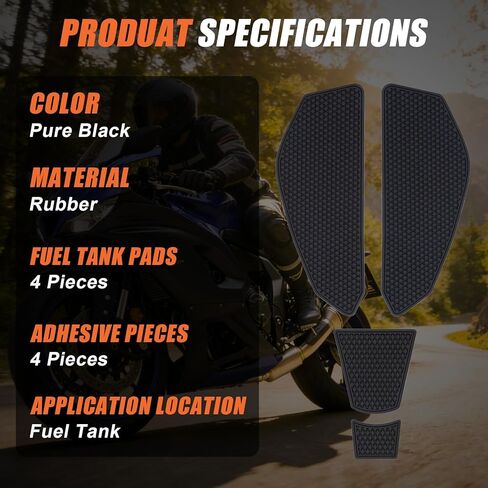 Fuel Tank Pads for YZF R7 with Strong Adhesive - Motorcycle Anti-Slip Fuel Tank Pad Tank Protectors Accessories for YZF R7 2021 2022 2023 2024 2025 in Kuwait