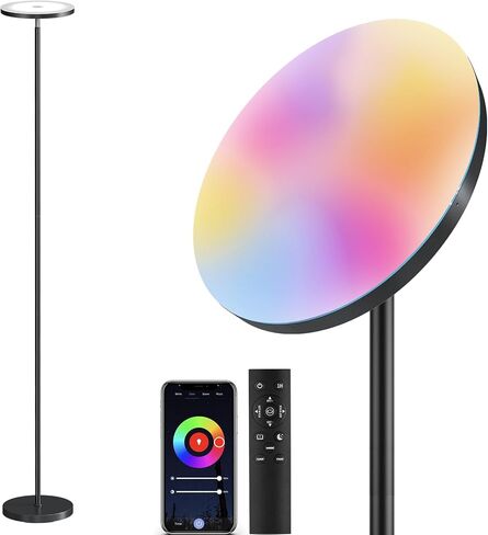 SUNMORY Floor Lamps for Living Room, 32W/3000LM Super Bright LED Floor Lamp with Remote Control, 69" Tall Standing Lamp with Stepless Dimmable, Modern Torchiere Corner Lamp for Bedroom, Office in Kuwait