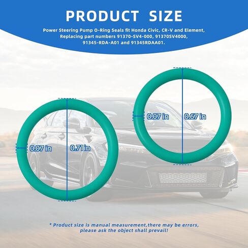 4 قطع من أختام حلقة مدخل ومخرج مضخة التوجيه، متوافقة مع Honda Civic، CR-V & Element، حلقات إغلاق مطاطية FKM، تحل محل 91370-SV4-000 و91345-RDA-A01 in Kuwait