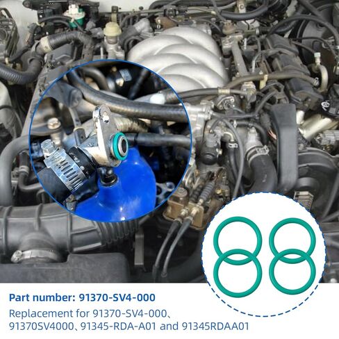 4 قطع من أختام حلقة مدخل ومخرج مضخة التوجيه، متوافقة مع Honda Civic، CR-V & Element، حلقات إغلاق مطاطية FKM، تحل محل 91370-SV4-000 و91345-RDA-A01 in Kuwait