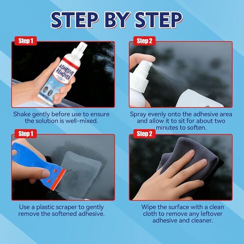 Adhesive Remover Spray, Sticker Remover Cleaning Multi-Surface Residue, Glue Remover for Tap, Decals, Glue, Chewing Gum, from Car, Windows, Glass, Plastic, Label Remover with Scraper and Towel in Kuwait