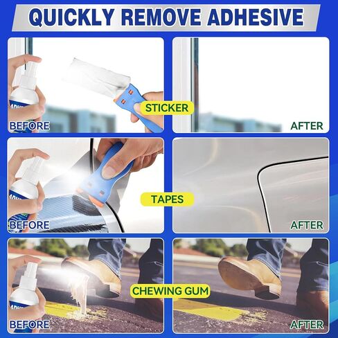 Adhesive Remover, Powerful Sticker Remover Spray with Scraper, Glue Remover for Windows, Glass, Plastic, Carpet, Rapidly Removes Sticker, Glue, Tape, Labels Remover and Car Sticker Remover in Kuwait