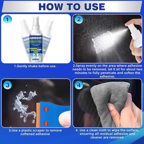 Adhesive Remover, Powerful Sticker Remover Spray with Scraper, Glue Remover for Windows, Glass, Plastic, Carpet, Rapidly Removes Sticker, Glue, Tape, Labels Remover and Car Sticker Remover in Kuwait