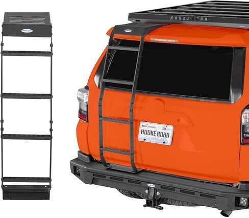 Hooke Road 4Runner Rear Hatch Ladder for 2010-2024 Toyota 4Runner 5th Gen, 4-Step Roof Luggage Rack Access Tailgate Ladder with 270-lb Load Capacity in Kuwait