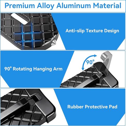 2 Pcs Car Door Step, Aluminum Alloy Car Door Latch Steps, Heavy Duty Doors Stand Pedal for Cars Roof Access, Anti-Slip Cars Step Hook with Thickened Rubber Gasket for SUV Truck Jeep in Kuwait