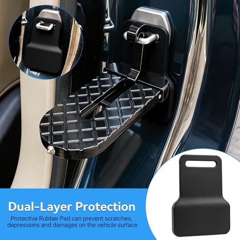 2 Pcs Car Door Step, Aluminum Alloy Car Door Latch Steps, Heavy Duty Doors Stand Pedal for Cars Roof Access, Anti-Slip Cars Step Hook with Thickened Rubber Gasket for SUV Truck Jeep in Kuwait