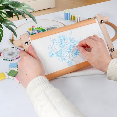 Small Beech Wood Tapestry Embroidery Frames, Scroll Stitching Holder for Cross Stitch, Needlepoint, Quilting & Sewing Projects in Kuwait