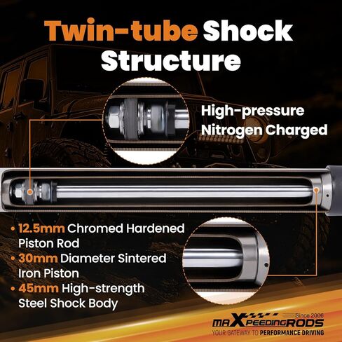 maXpeedingrods 4-7" Rear Lowering Shock for Chevy C10/GMC C15 1973-1987, Upgraded G1 Nitrogen-charged Drop Shock Absorbers in Kuwait