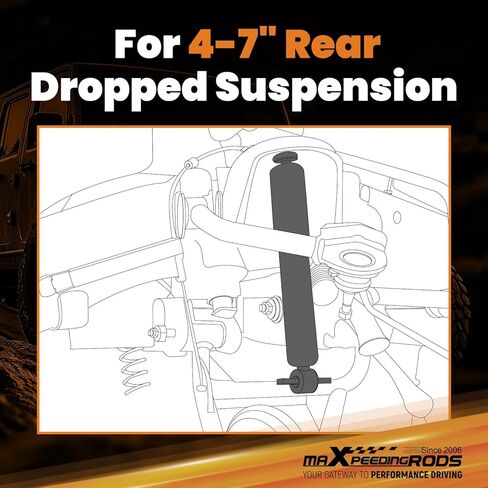 maXpeedingrods 4-7" Rear Lowering Shock for Chevy C10/GMC C15 1973-1987, Upgraded G1 Nitrogen-charged Drop Shock Absorbers in Kuwait