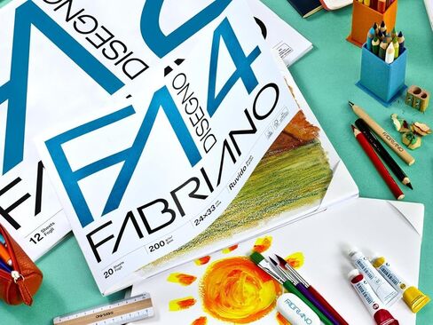 ألبوم رسم فابريانو F4 05000597، مقاس 24 × 33 سم، أوراق خشنة، الوزن 200 جم/م2، 20 ورقة in Kuwait