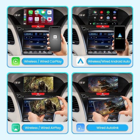 Wireless CarPlay Retrofit kit for Acura RLX ILX MDX RDX TLX Wireless CarPlay & Android Auto Module Accessories, Support Mirror Link, Camera, Built-in Microphone WZAC-1 in Kuwait