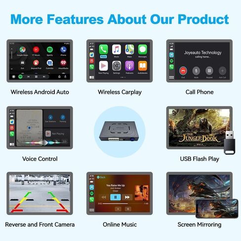 Wireless CarPlay Retrofit kit for Acura RLX ILX MDX RDX TLX Wireless CarPlay & Android Auto Module Accessories, Support Mirror Link, Camera, Built-in Microphone WZAC-1 in Kuwait