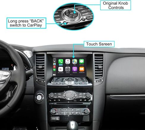 Wireless CarPlay Android Auto Retrofit Decoder for Infiniti QX70 Q70 Low(2017-2019MY) G35 FX35 FX50(2009-2012MY) EX25 EX35(2010-2013), Module Support Mirrorlink, USB Play Rear Camera WZIN-3 in Kuwait