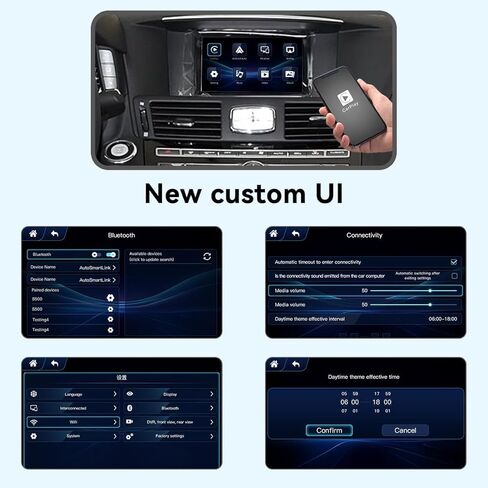 Wireless CarPlay Android Auto Retrofit Decoder for Infiniti QX70 Q70 Low(2017-2019MY) G35 FX35 FX50(2009-2012MY) EX25 EX35(2010-2013), Module Support Mirrorlink, USB Play Rear Camera WZIN-3 in Kuwait