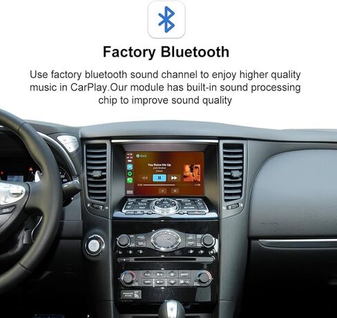 Wireless CarPlay Android Auto Retrofit Decoder for Infiniti QX70 Q70 Low(2017-2019MY) G35 FX35 FX50(2009-2012MY) EX25 EX35(2010-2013), Module Support Mirrorlink, USB Play Rear Camera WZIN-3 in Kuwait