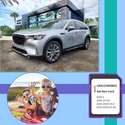 Latest Map Navigation SD Card, Compatible with 2023 2024 3 CX-5 CX-90 Support USA/Canada/Mexico New Maps in Kuwait