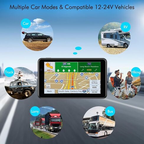 Upgarded 2026 GPS Navigator for Car,Truck RV-7'' HD Touchscreen Navigation System, Latest North/South America Maps,Free Lifetime Update,Speed&Red Light Warning,Turn-by-Turn Voice Guidance,for all cars in Kuwait