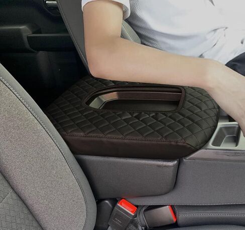 غطاء وحدة التحكم المركزية Zxiaochun متوافق مع ملحقات مقعد القفز 2019-2025 2026 Chevy Silverado/GMC Sierra، غطاء واقي من الجلد لمسند ذراع وحدة التحكم الوسطى (فقط لوحدة تحكم المقعد المنفصل) in Kuwait