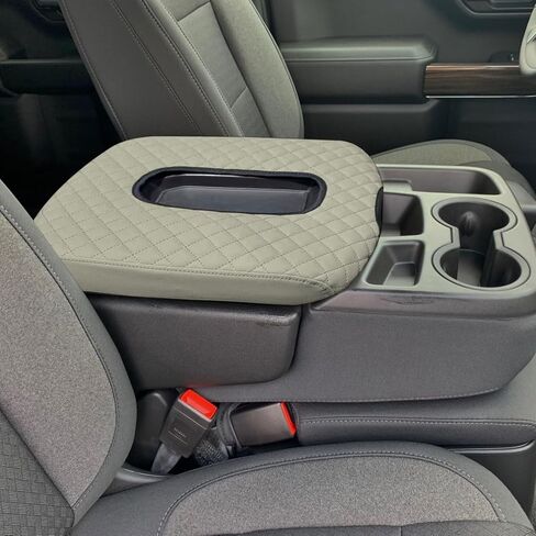 غطاء وحدة التحكم المركزية Zxiaochun متوافق مع ملحقات مقعد القفز 2019-2025 2026 Chevy Silverado/GMC Sierra، غطاء واقي من الجلد لمسند ذراع وحدة التحكم الوسطى (فقط لوحدة تحكم المقعد المنفصل) in Kuwait