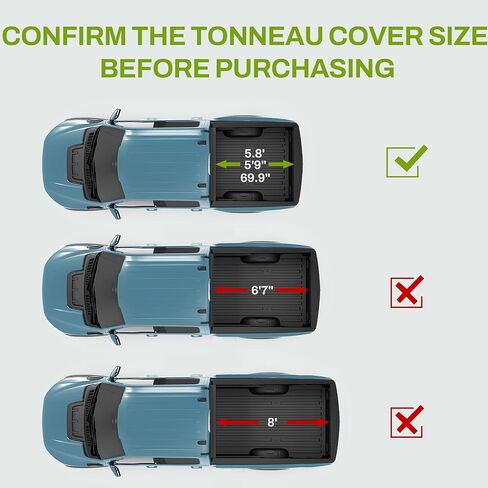 AUTOSAVER88 Soft Quad-fold Truck Bed Tonneau Cover Fit for 2007-2026 Chevy Silverado/GMC Sierra 1500 New Body 5.8 ft Bed in Kuwait