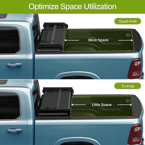 AUTOSAVER88 Soft Quad-fold Truck Bed Tonneau Cover Fit for 2007-2026 Chevy Silverado/GMC Sierra 1500 New Body 5.8 ft Bed in Kuwait