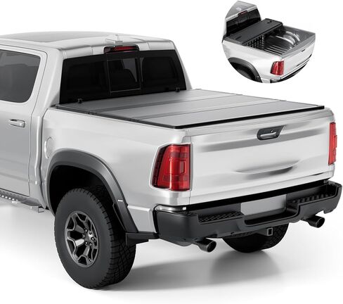 FRP Hard Tri-fold Tonneau Cover Fold Truck Bed Covers Compatible with 2009-2026 Dodge Ram 1500 & 2500 5' 7" Bed Without Ram Box (67.4") in Kuwait
