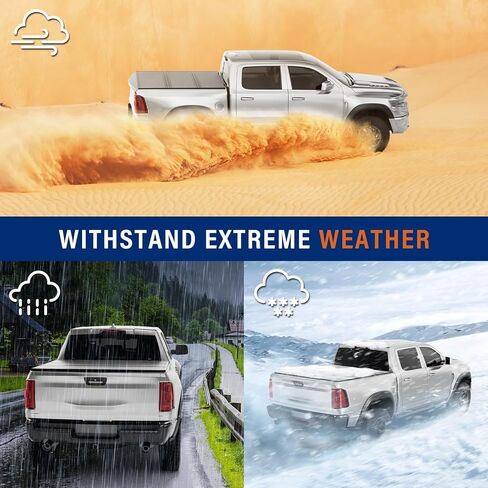 FRP Hard Tri-fold Tonneau Cover Fold Truck Bed Covers Compatible with 2009-2026 Dodge Ram 1500 & 2500 5' 7" Bed Without Ram Box (67.4") in Kuwait