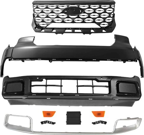 طقم غطاء المصد الأمامي الكامل من MGWILL متوافق مع 2025 2026 Ford Maverick XL XLT Lobo Lariat Tremor 2.0L 2.5L W/Grill Grill وأضواء التحديد الجانبية in Kuwait