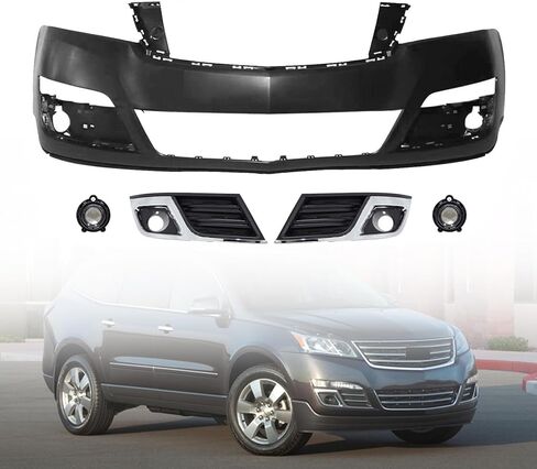غطاء المصد العلوي الأمامي ومجموعة مصابيح الضباب من MGWILL متوافقة مع 2013 2014 2015 2016 2017 Chevy Traverse LS LT LTZ، مع فتحات مستشعر W/O تحل محل 23328140، GM1014107C in Kuwait
