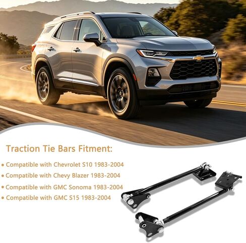 قضبان ربط الجر متوافقة مع شيفروليه S10 وChevy Blazer 1983-2004، متوافقة مع GMC Sonoma & S15 1983-2004 قضيب الجر عالي التحمل مطلي بمسحوق فولاذي أسود in Kuwait