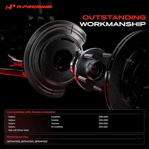 درع غبار الفرامل الجانبية للسائق الخلفي A-Premium متوافق مع موديلات سوبارو - Forester 2014-2018، Impreza 2012-2023، Crosstrek 2016-2023، XV Crosstrek 2013-2015 in Kuwait